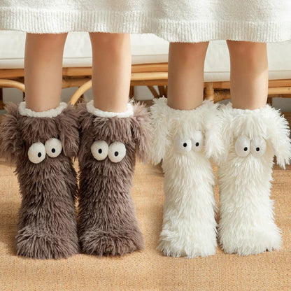 💗LAATSTE DAG VAN DE SALE 50% KORTING⚡50K+ VERKOCHT💕Dames Plush Slipper Sokken Vloersokken Winter Thuis Binnen Verdikte Fleece-gevoerde Antislip Volwassen Dames Plush Sneeuwsokken Schoenhoezen