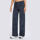 Hoge taille broek met rechte pijpen en luipaardprint voor dames