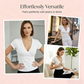 Dames T-shirt met V-hals, korte mouwen en overslag