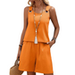 Casual mouwloze top en korte broek loungeset