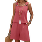 Casual mouwloze top en korte broek loungeset