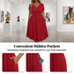 Elegante damesjurk met V-hals en gedraaide voorkant