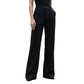 Damesbroek met hoge taille, knoopsluiting en rechte pijpen
