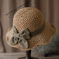 👒✨Elegante zonnehoed van gevlochten stro met strik