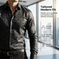 Modern getailleerd overhemd met print en lange mouwen