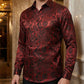 Modern getailleerd overhemd met print en lange mouwen