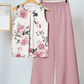 Set met bloemenprinttop en wijde broek voor dames