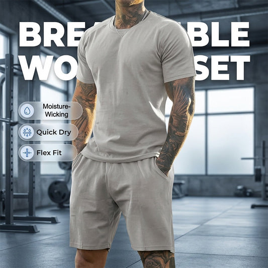 2-delige set met sport-T-shirt en korte broek voor heren