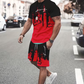 👕 NU 50% KORTING! 🔥 Heren-set met grafisch bedrukt T-shirt en shorts – Zachte stof, opvallend design & perfect voor zomerdagen ☀️