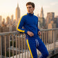 Tweedelige set met gestreept sportjack en broek voor heren