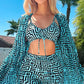 Women's 3-Piece Geometric Print Swimwear Set