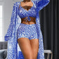 Women's 3-Piece Geometric Print Swimwear Set