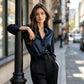Elegant damesoverhemd met revers en knoopsluiting