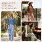 🥳 2026 MEGA-UITVERKOOP: 53% KORTING! 🥳 💞Dames set: blouse met V-hals en bedrukte broek met wijde pijpen