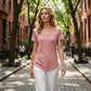 Casual T-shirt met V-hals en korte mouwen voor dames