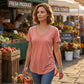 Casual T-shirt met V-hals en korte mouwen voor dames