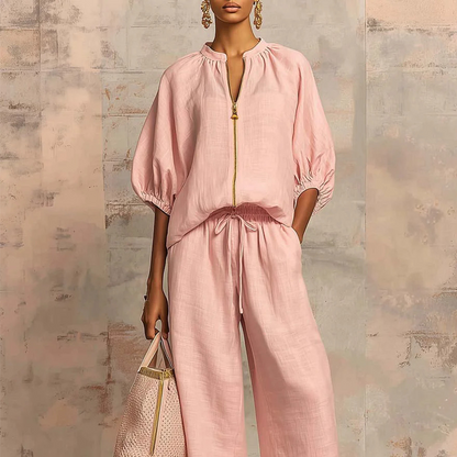 🎁2026 Nieuw binnen 50% KORTING💥🎉 Nieuw! Dames 2-delige Set: Top & Broek✨ Comfort, Stijl & Effen Kleur!