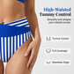 👙🎨〰️ Tweedelig bikini-zwempak met kleurblokken en strepen ☀️🌊