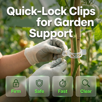 🌞Fris De Lente In Met 50% Korting!🌻100-delige Snelklem Plantenclips - Onzichtbare Plantensteun voor Tomaten, Komkommers & Klimplanten - Geventileerd & UV-Bestendig