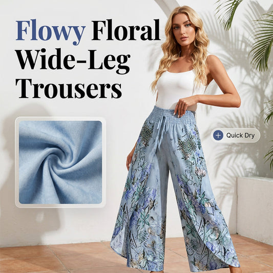 🌸Tijdelijke korting Bloemenprint wijde broek Ademend & comfortabel voor zomer