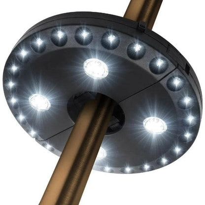 🔥50% korting！💡 LED-klemlamp voor parasol & stok – werkt op batterijen, 3 lichtstanden, weerbestendig – perfect voor het terras, op de camping en in de tuin