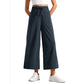 Dames Wide-Leg Crop Pants | Zachte Stof | Met Trekkoord & Zakken | 5 Kleuren | S-2XL