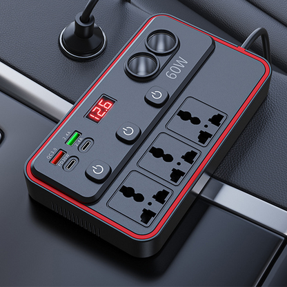 💥50% KORTING🚗 Multifunctionele Autolader Met Stopcontacten En USB