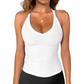 Ribbed tanktop met V-hals