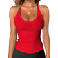 Ribbed tanktop met V-hals