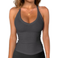 Ribbed tanktop met V-hals