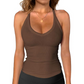 Ribbed tanktop met V-hals