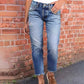 ☀️ Zomer aanbieding is hier! Mis het niet!⏰🎁 Modieuze slim-fit jeans met distressed look voor dames