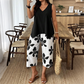 🌸 40% KORTING! ✨ Dames Asymmetrische Top & Bloemenprint Capribroek Set – Veelzijdig, Levendig, Comfortabel 🌺