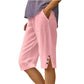 🌸 Zomernieuw! Slechts 1 Dag 50% KORTING ☀️ Dames Casual Capri Broek met Zakken – Comfortabel & Perfect voor Warme Dagen 👖