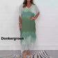 Vrouwen Comfortabele Vlotte Chiffon Dip Kleurstof Jurk