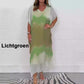 Vrouwen Comfortabele Vlotte Chiffon Dip Kleurstof Jurk