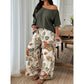 🔥TIJDELIJK KORTING Dames tweedelige set tropische print asymmetrische hals vakantieoutfit🌴💃