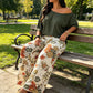 🔥TIJDELIJK KORTING Dames tweedelige set tropische print asymmetrische hals vakantieoutfit🌴💃