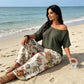 🔥TIJDELIJK KORTING Dames tweedelige set tropische print asymmetrische hals vakantieoutfit🌴💃