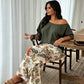 🔥TIJDELIJK KORTING Dames tweedelige set tropische print asymmetrische hals vakantieoutfit🌴💃