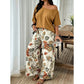 🔥TIJDELIJK KORTING Dames tweedelige set tropische print asymmetrische hals vakantieoutfit🌴💃
