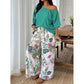 🔥TIJDELIJK KORTING Dames tweedelige set tropische print asymmetrische hals vakantieoutfit🌴💃