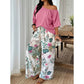 🔥TIJDELIJK KORTING Dames tweedelige set tropische print asymmetrische hals vakantieoutfit🌴💃
