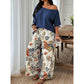 🔥TIJDELIJK KORTING Dames tweedelige set tropische print asymmetrische hals vakantieoutfit🌴💃