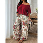 🔥TIJDELIJK KORTING Dames tweedelige set tropische print asymmetrische hals vakantieoutfit🌴💃