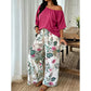 🔥TIJDELIJK KORTING Dames tweedelige set tropische print asymmetrische hals vakantieoutfit🌴💃