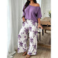 🔥TIJDELIJK KORTING Dames tweedelige set tropische print asymmetrische hals vakantieoutfit🌴💃