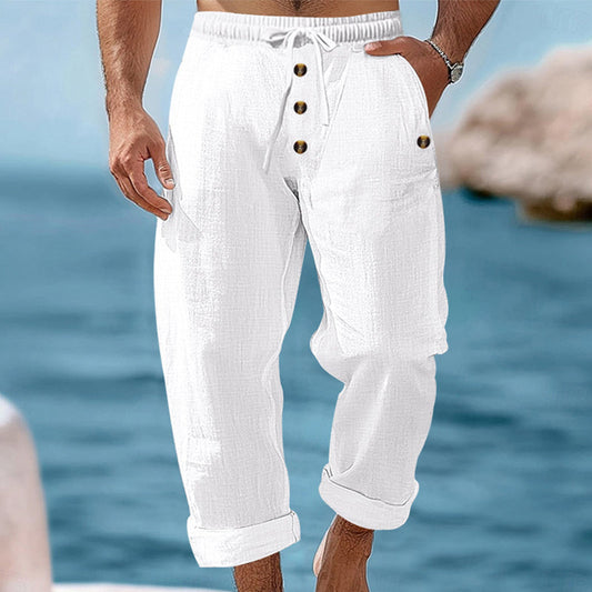 Men's Casual Linen Drawstring Pants