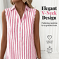 🔥 Alleen vandaag! 50% korting –Mouwloze gestreepte overhemdjurk met V-hals voor dames
