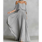 👗 Dames Elegante Off-Shoulder Maxi-jurk met Vloeiende Rok — Zomerse Stijl, Nu Verkrijgbaar! 🌸